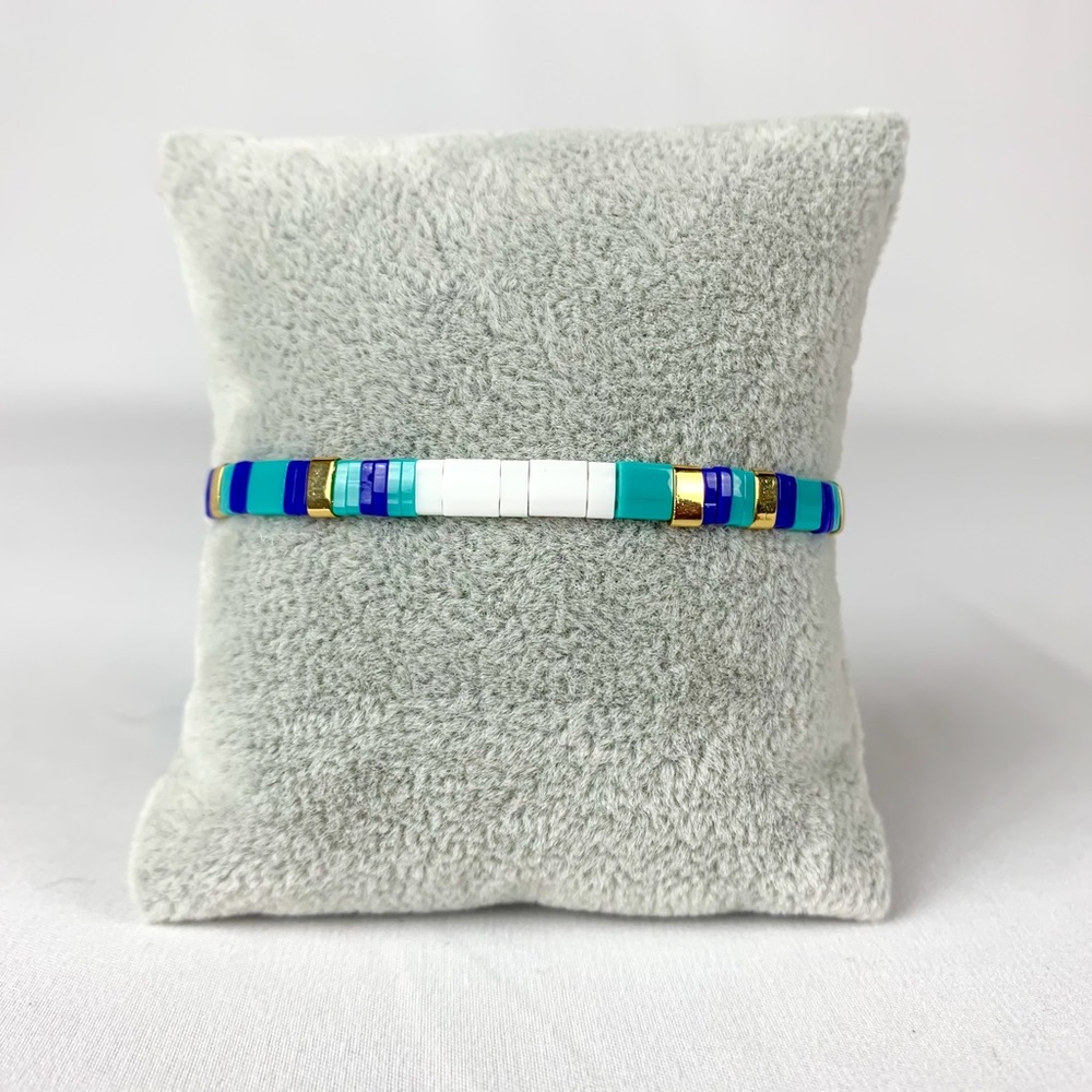 Handmade, stretchy, glass, tila beads